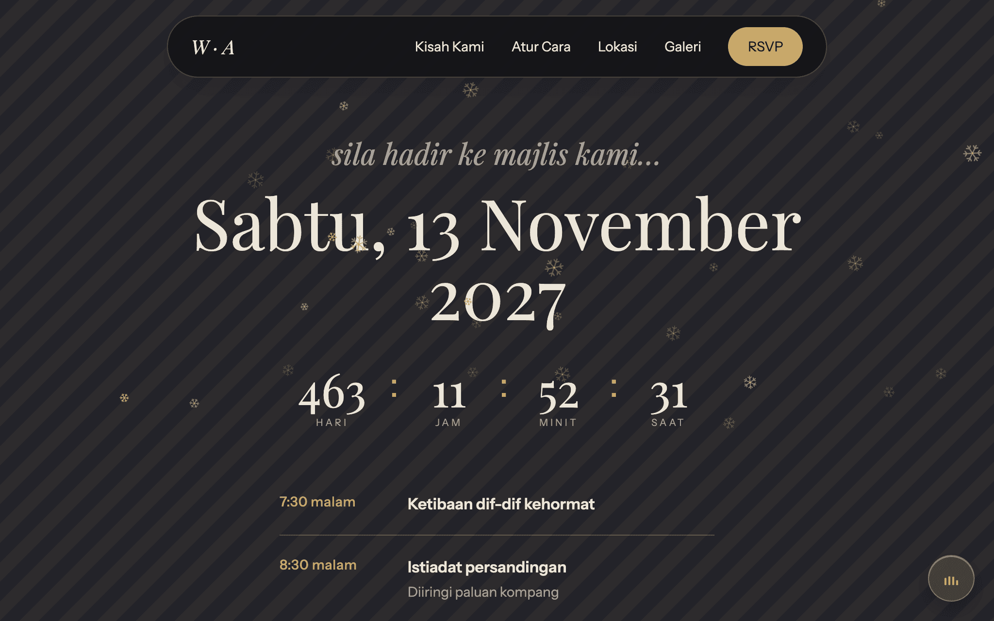 Malam Beludu e-Kad look on a desktop screen