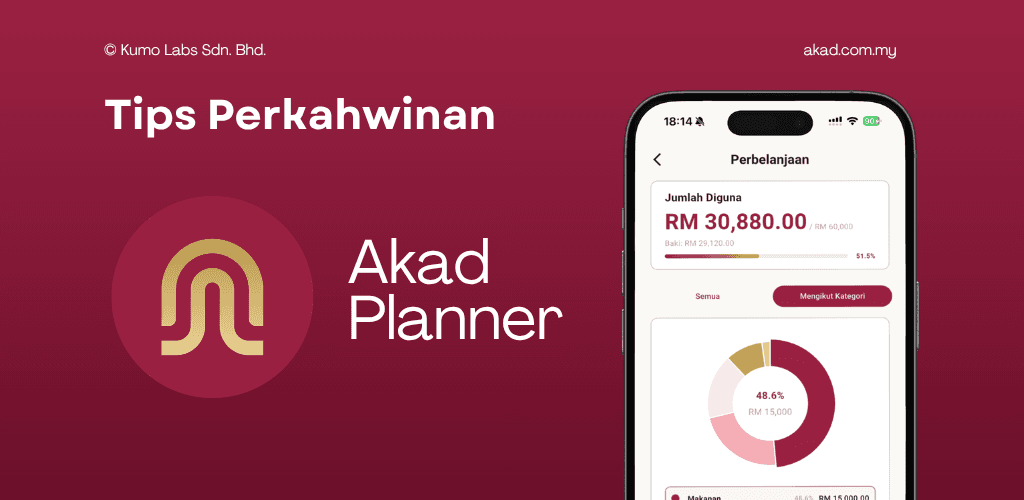 Pasangan pengantin di majlis intimate wedding di Malaysia bersama keluarga terdekat